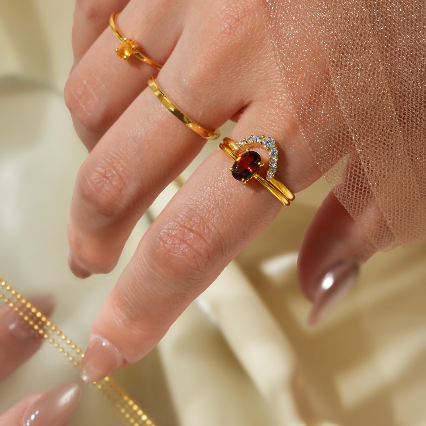 airhachi3ns様 251211 スペサルティンガーネット SV925 K18GP 11.6号