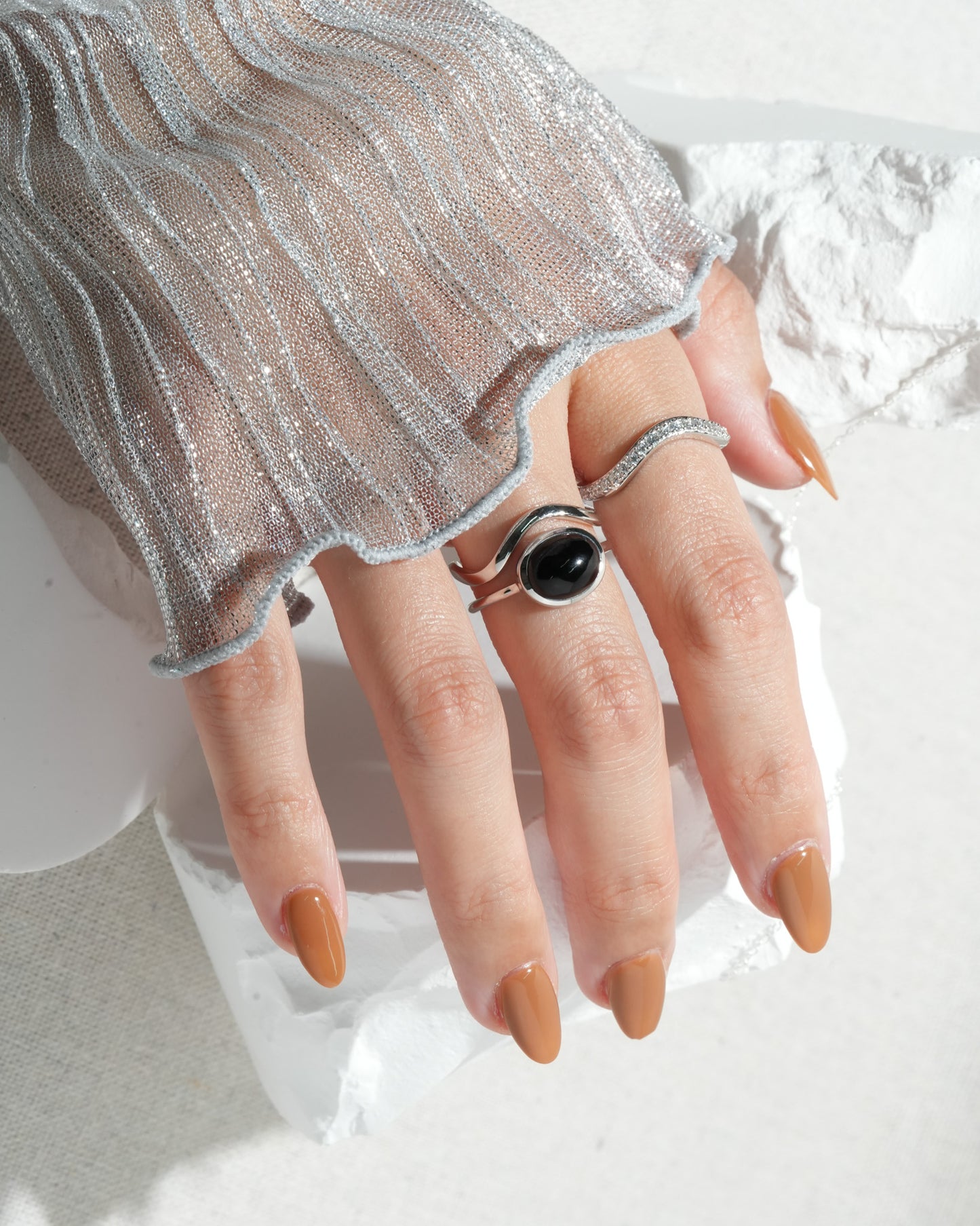【ホワイトトパーズ】2set ring SV925 RP #SRR00000