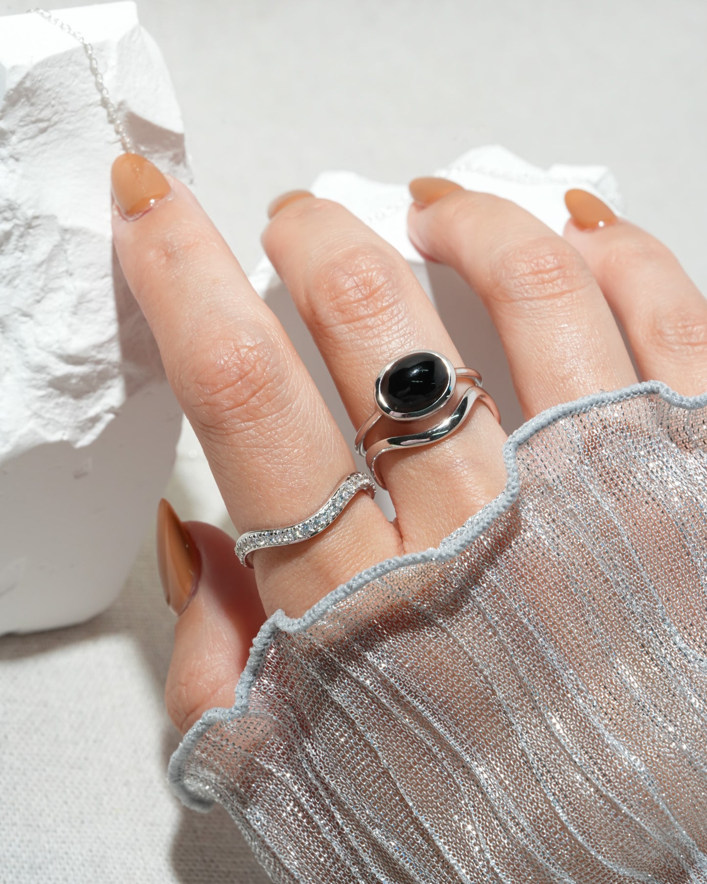 【ホワイトトパーズ】2set ring SV925 RP #SRR00000