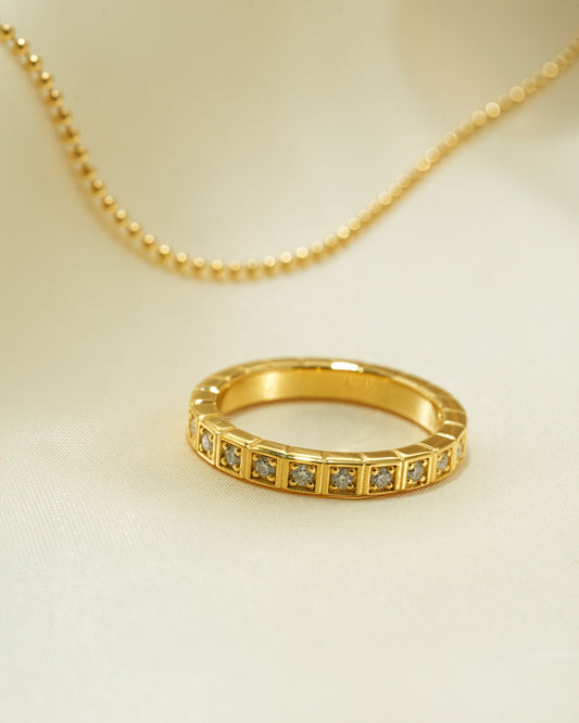 【モアサナイト】K18GP Box Eternity Ring